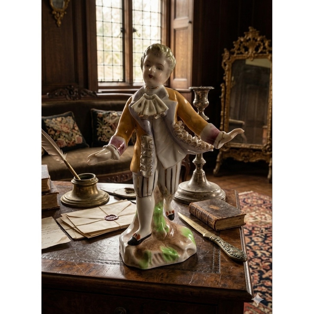 Vintage 1940s ERA Porcelain Colonial Gentleman Figurine Frock Coat Hand Painted